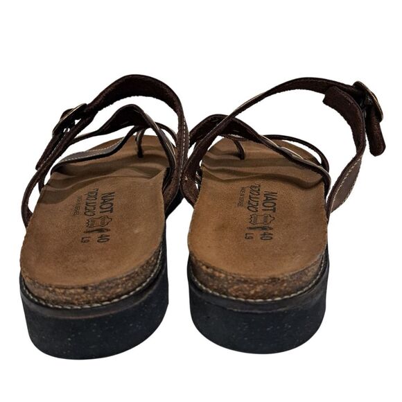 Naot Leather Boho Grunge Casual Slide Slip On Sandals Size 40 US 9 Brown - Picture 5 of 13